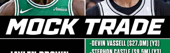 疯狂！美媒建议马刺用3人+6首轮梭哈杰伦-布朗